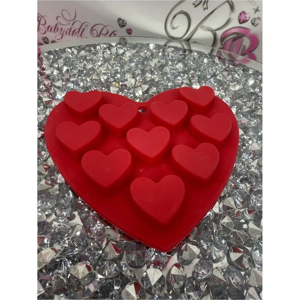 Silicone heart ice molds Red Heart Silicone Mold - 10 Heart Cavities